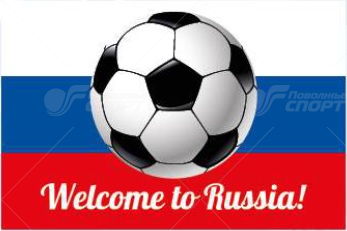 Флаг Welcome to Russia без древка, в коробке р.90х145см арт.5210092